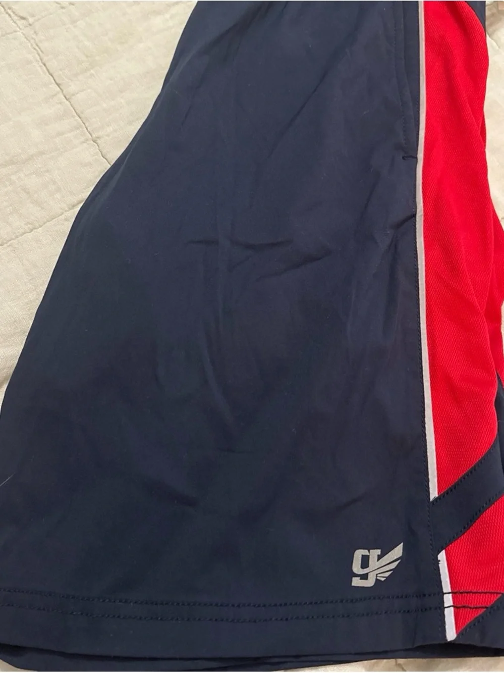 GAP NWT XXL Navy red Kids Shorts Reflective Racing Stripes lightweight fast dry
